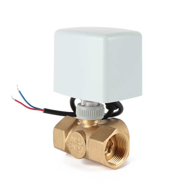 Electric Ball Valve with AC110V/220V DC12V/24V Electric Actuator Three-Way Brass DN25 1 Inch Water Normal Temperature