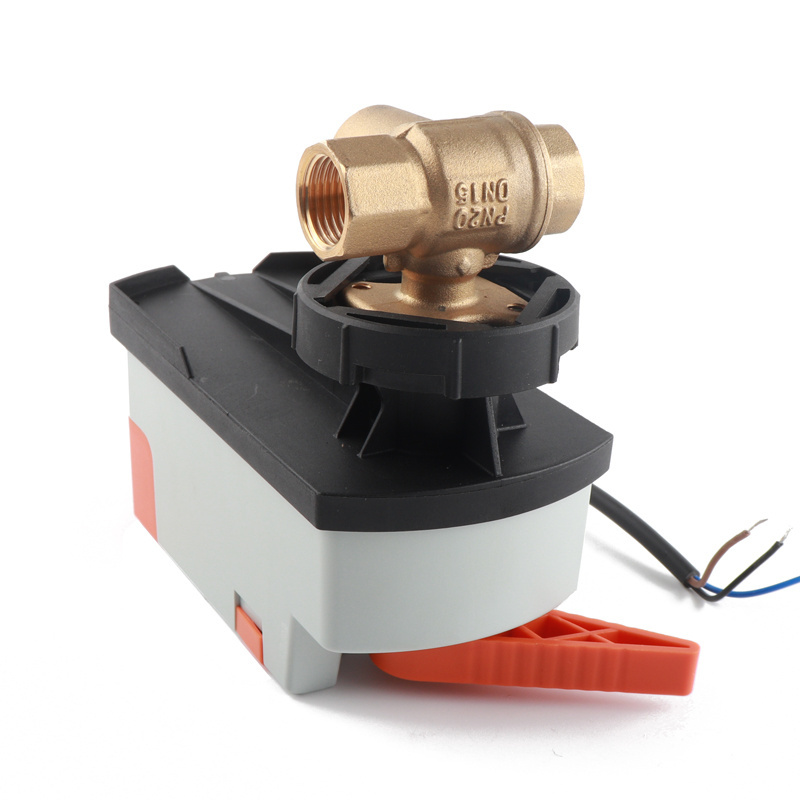 Electric Motor-Operated AC Adapter Actuator 3-Way Brass and Plastic Ball Valve for Water Supply OEM Supported