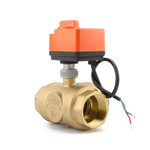 DC Motor Controlled 3-way Electric Ball Valve Normally Open/normally Closed Valve Driver with DN40 Brass and Plastic Material