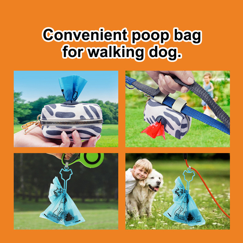 JUPET 23*33cm OEM/ODM Printed Logo Eco Friendly Waste Outdoor Puppy Cat Pet Dog Poop Bag Pouch