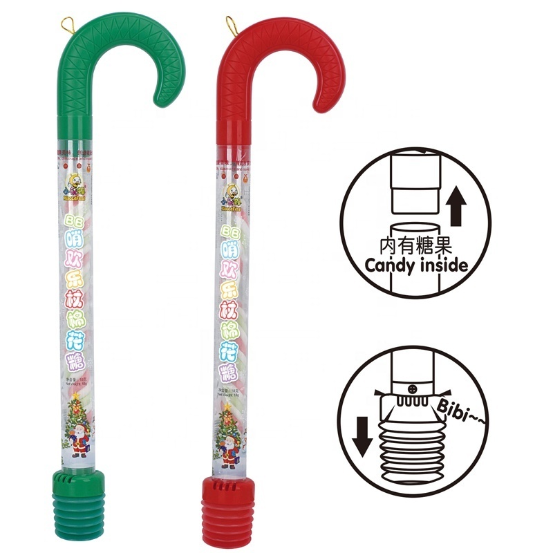 Christmas Candy Cane Whistle Crutches Candy Toys With Marshmallow Candy