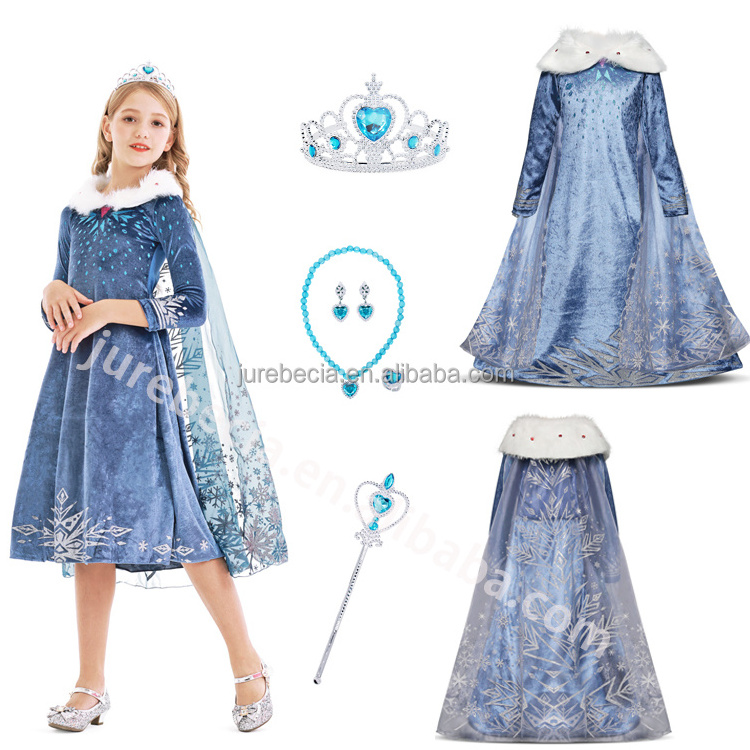 Children Fancy Girls Party Princess Dress UP Kids Christmas Cosplay Carnival Long Sleeve Elsa Halloween Costumes