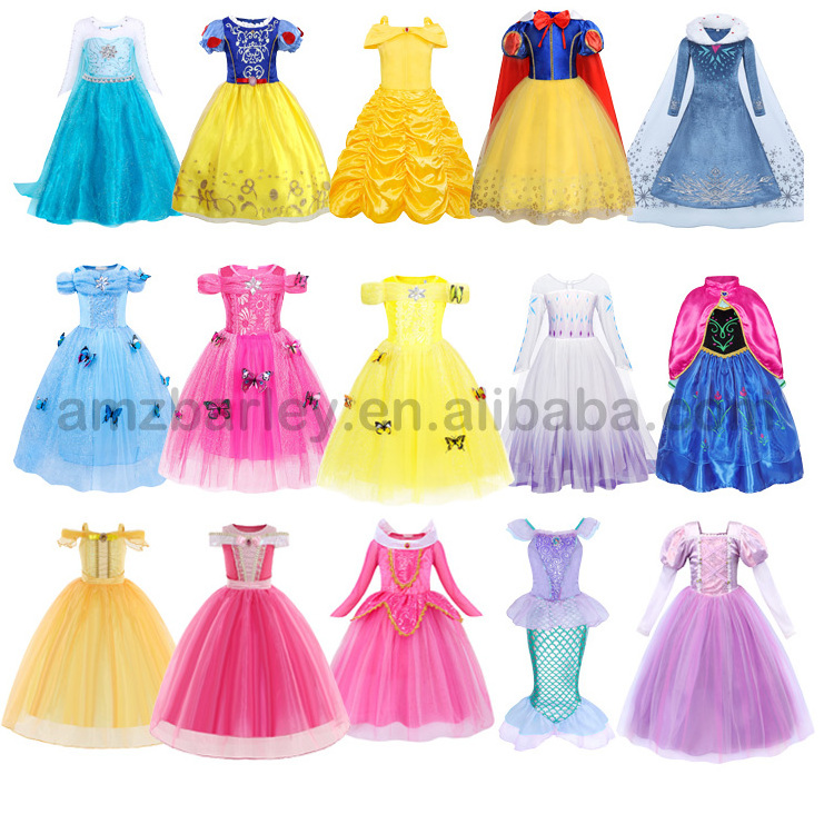 OEM Factory Halloween Party Fancy Dress Up Summer Ice Queen Little Girls Snow Princess Fancy Dress Queen Costume