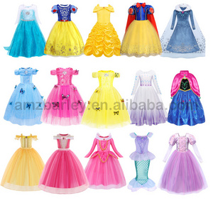 OEM Factory Halloween Party Fancy Dress Up Summer Ice Queen Little Girls Snow Princess Fancy Dress Queen Costume