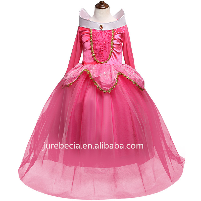 Halloween Carnival Costumes Cosplay Princess Girl Dress Up Kids Party Sleeping Beauty Aurora Fancy Princess Dress