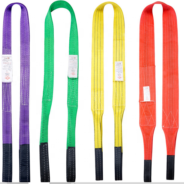 JUREN customized 4 layers  3.5cm-22cm width 0.5m-20m 1ton-20ton length lifting   flat Webbing Sling