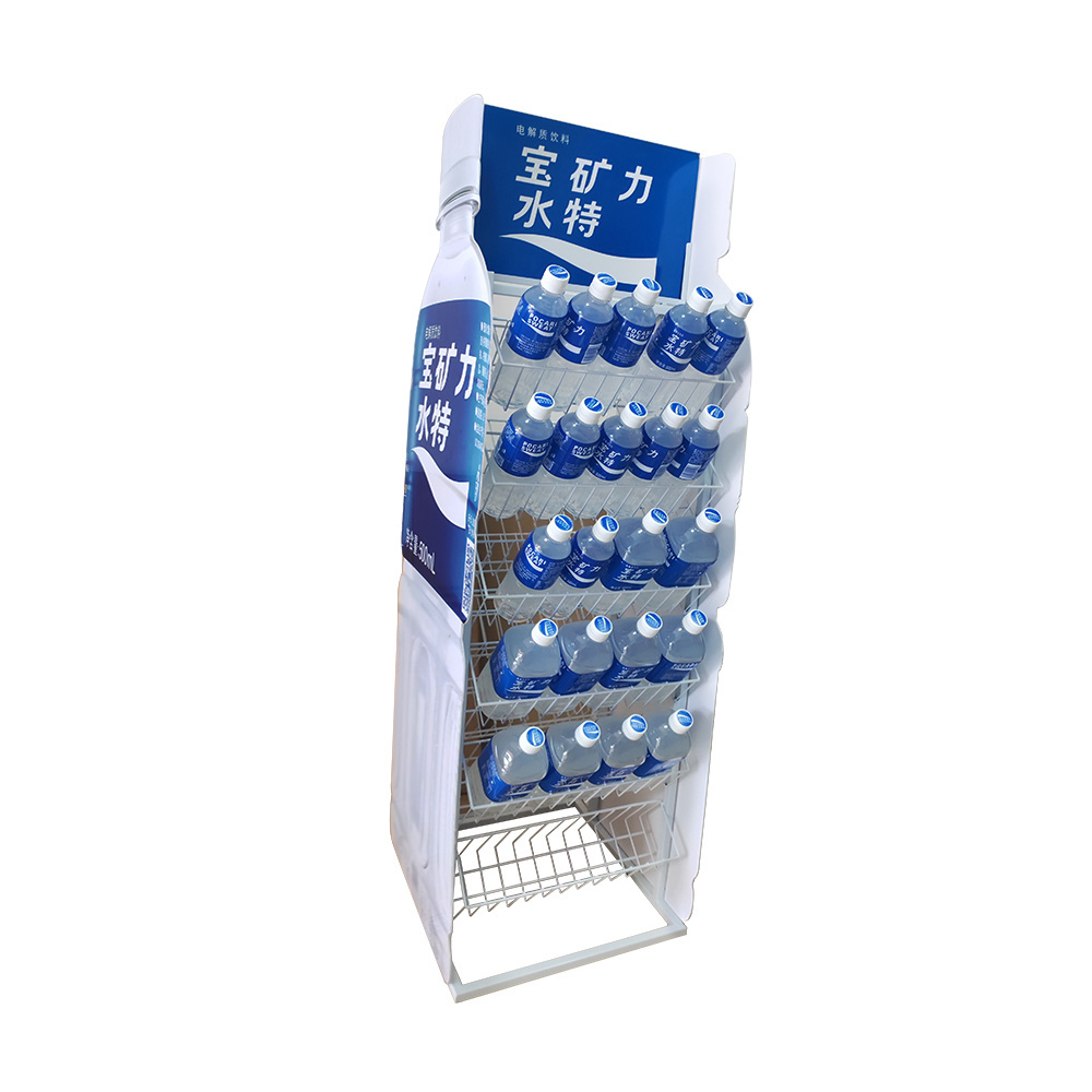 Supermarket mineral water multi layer display Stand convenience store video rack small shelf METAL DISPLAY SHELF