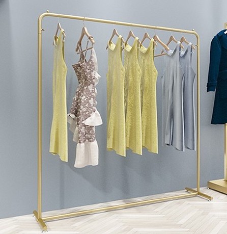 Display racks gold stand for clothing display garment clothing rack shelf for clothes shop fittings and display