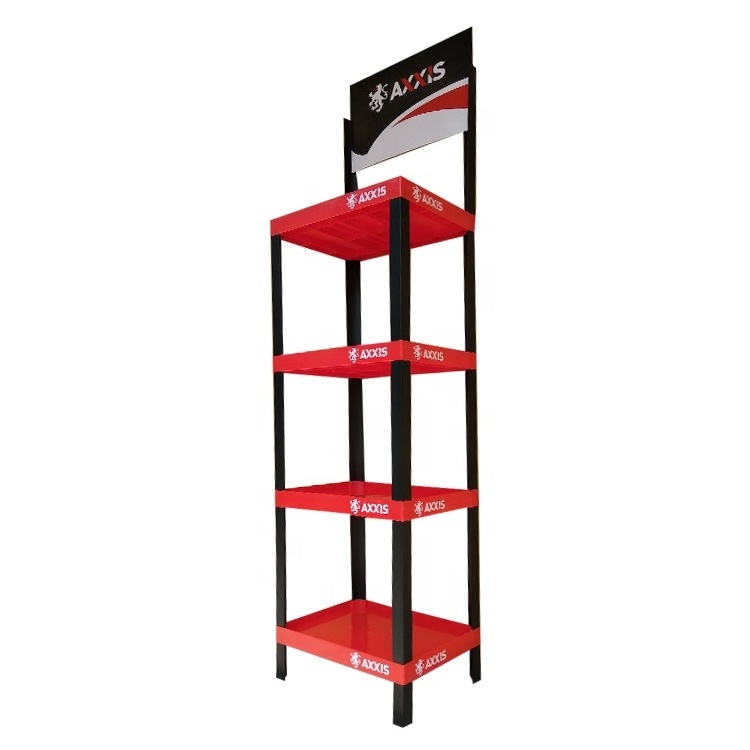 4 layer Free standing supermarket promotion plastic display shelves