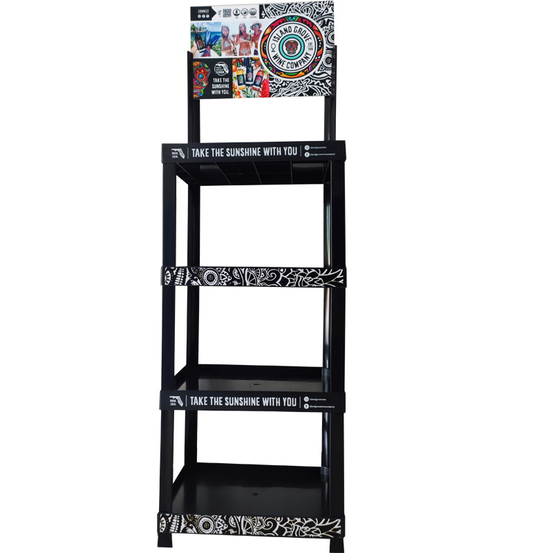 Supermarket Wine Plastic display shelving Plastic Display Stand retailed store Drink display shelf unit