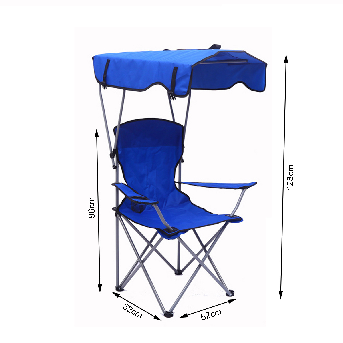 Portable Beach Chair with Canopy Metal Frame Cheap Folding Camping Chair