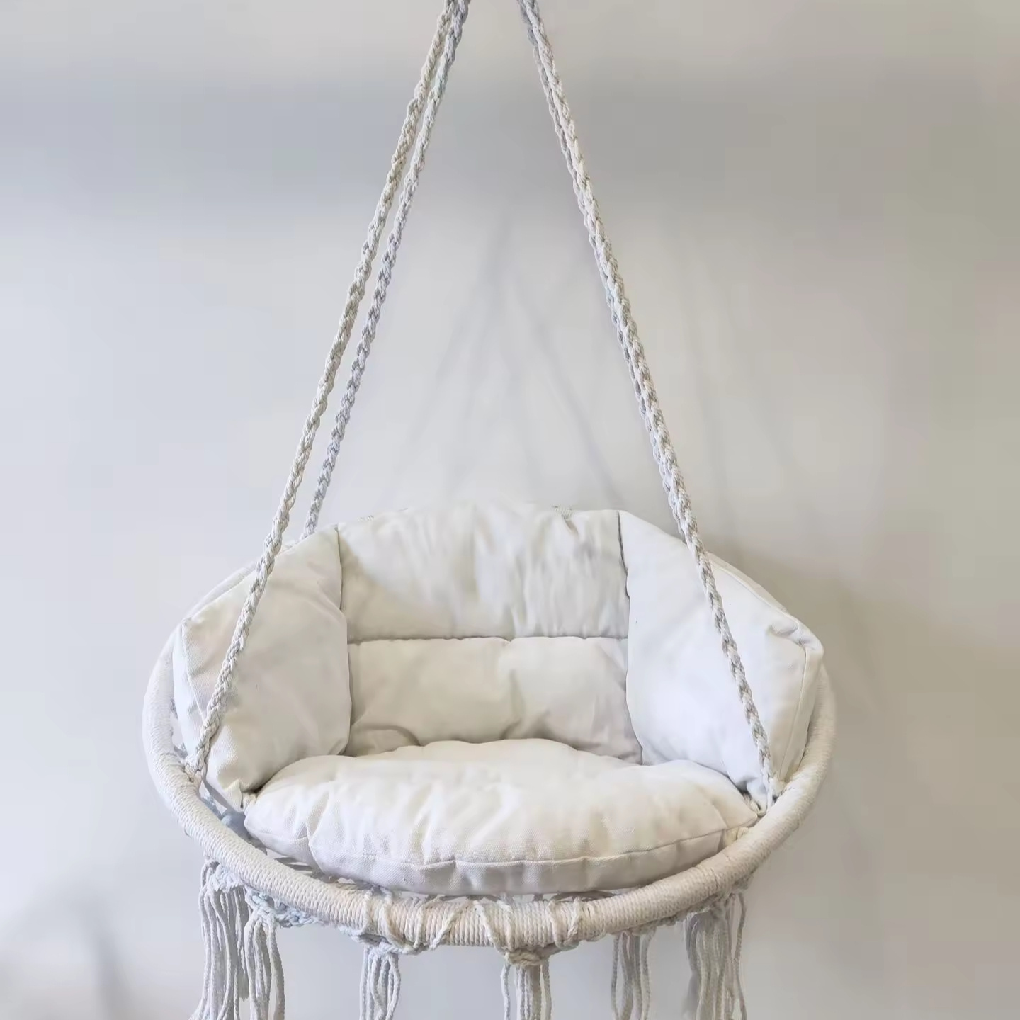 Outdoor Swing Chair Hanging Cotton Rope Hammock Garden Rocking Chair Lazy Hammock