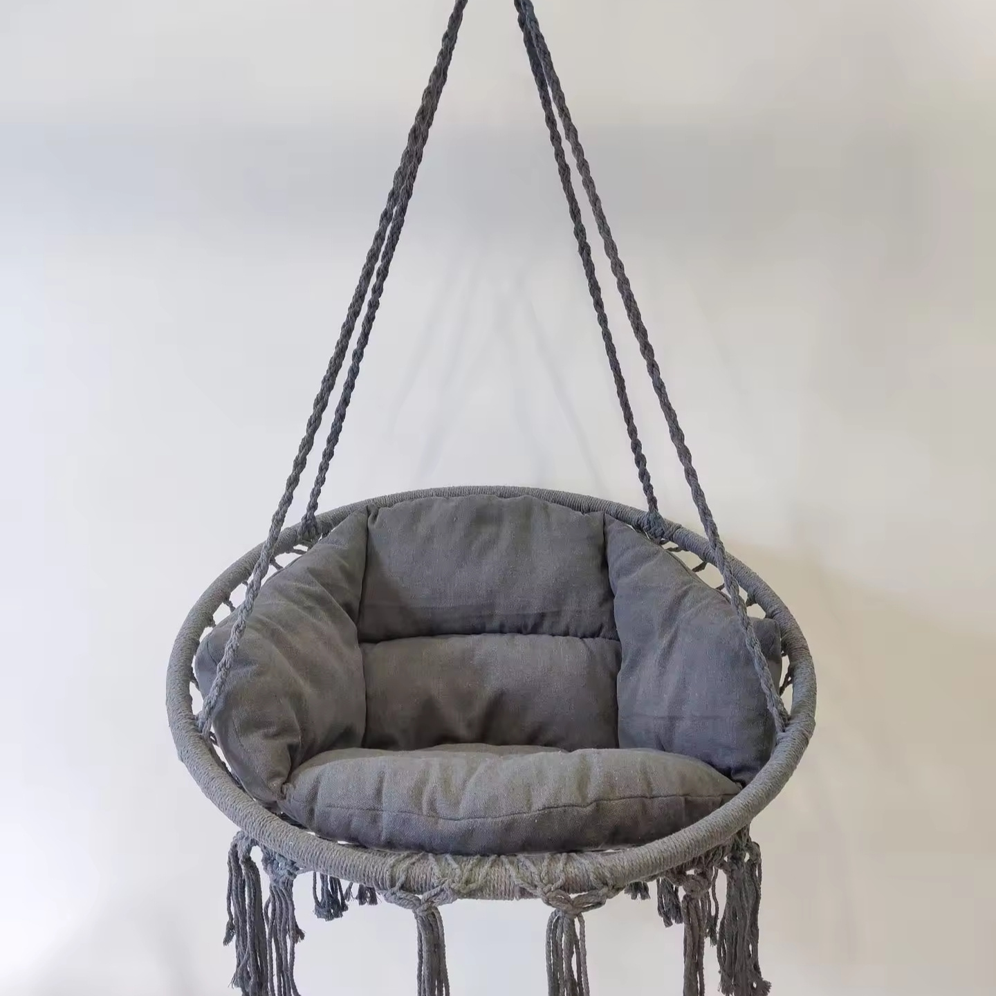 Outdoor Swing Chair Hanging Cotton Rope Hammock Garden Rocking Chair Lazy Hammock