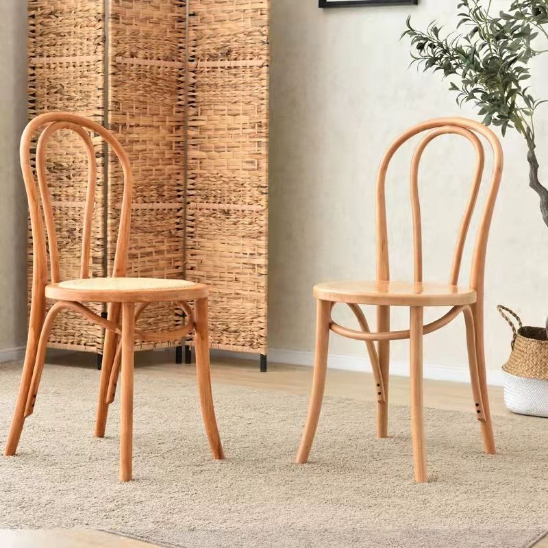 Indoor Outdoor Furniture Restaurant Wooden Stackable Dining Chair Curved Casual Wooden Door Chair