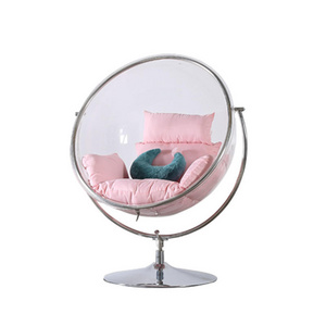 High Quality Golden Frame Transparent Acrylic Hanging Chair Swing For Living Room Furniture