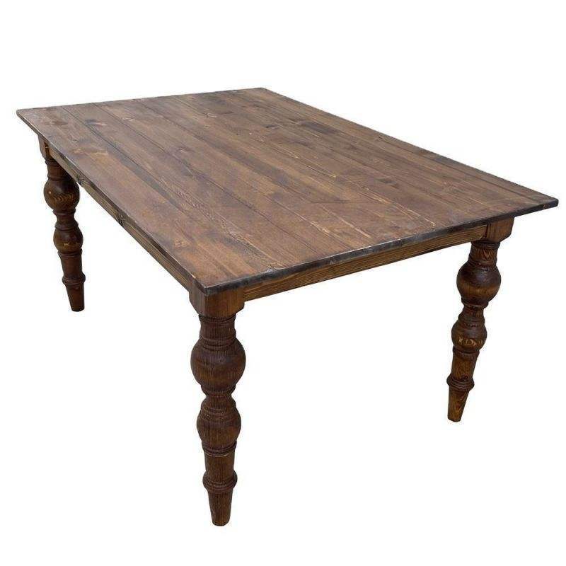 Factory wholesale farmhouse pine tables and chairs wooden wedding banquet table hard solid wood rustic style