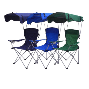 Casual Portable Folding Fishing Chair with Armrests Camping Outdoor Beach Chair with Canopy