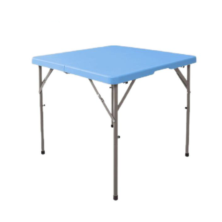 Heavy duty white HDPE plastic folding table 86 cm square portable utility dining furniture