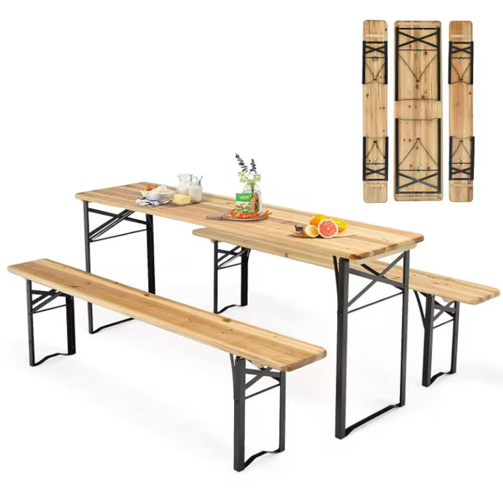 German High Quality Wooden Garden Picnic Camping Folding Beer Table Set and Garden Picnic Bench