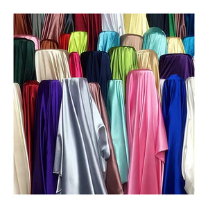 Wholesale crinkle satin fabric for wedding dress polyester crepe stretch satin fabric