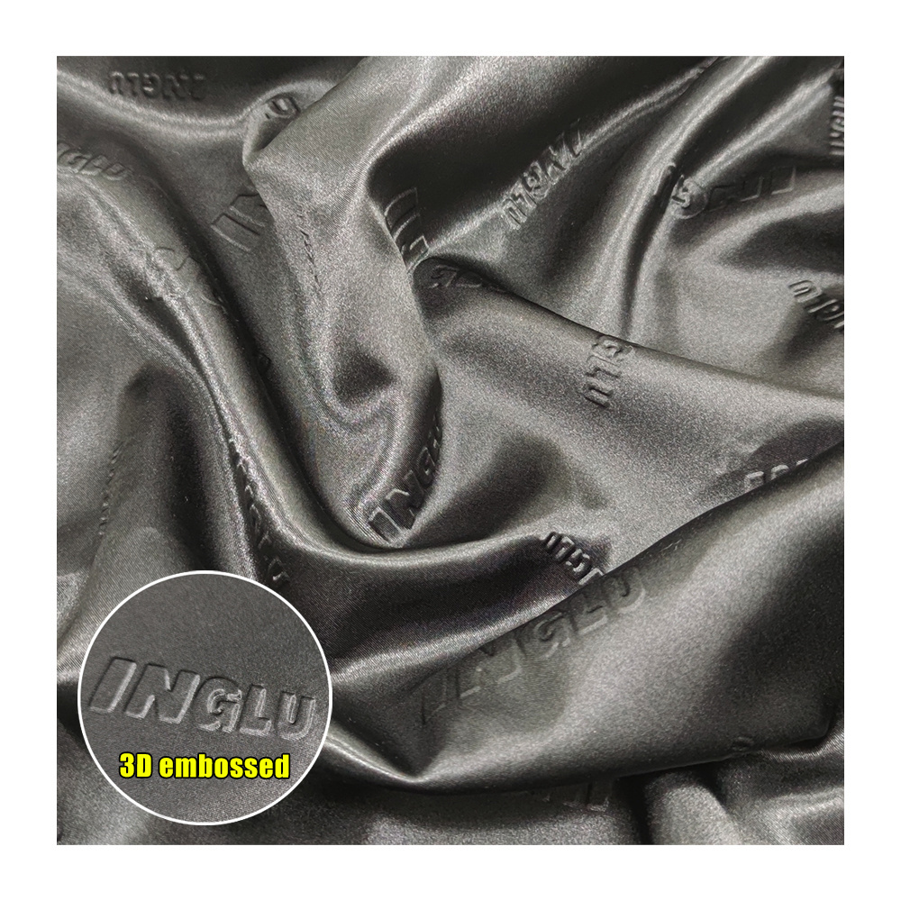 Wholesale 100% polyester 3D embossing fabric with custom LOGO 3D embossed print lining fabric