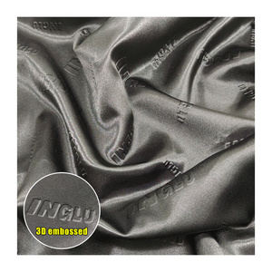 Wholesale 100% polyester 3D embossing fabric with custom LOGO 3D embossed print lining fabric