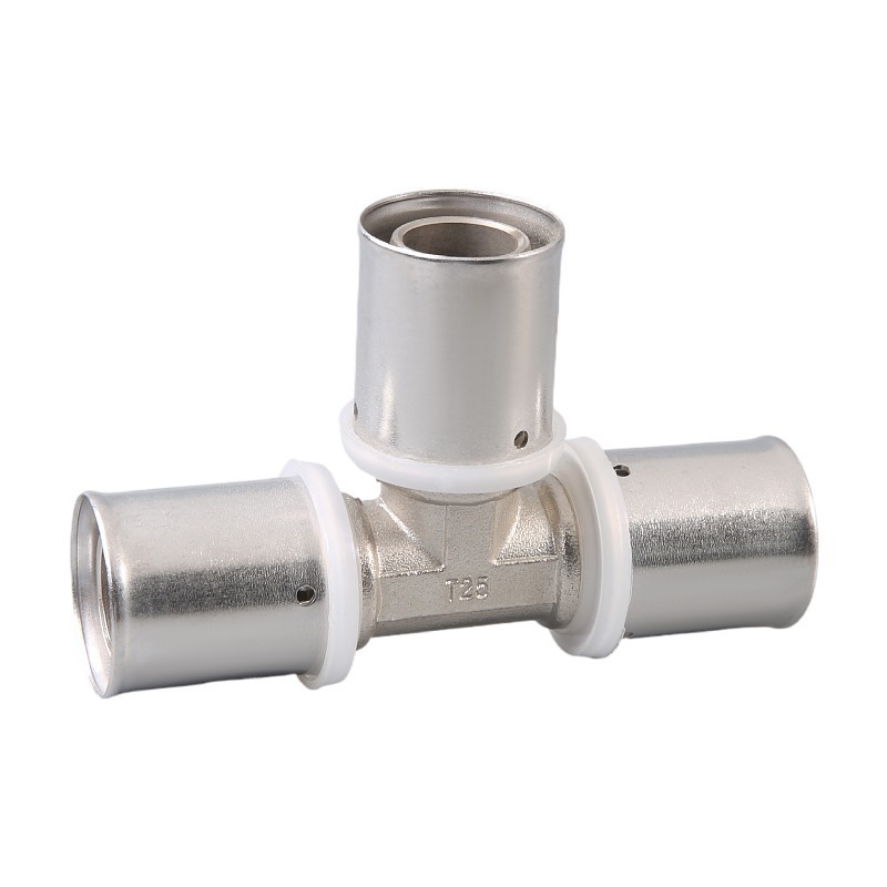 Press Fitting Copper pipe thickened equal diameter tee compression type aluminum plastic joint fittings compression