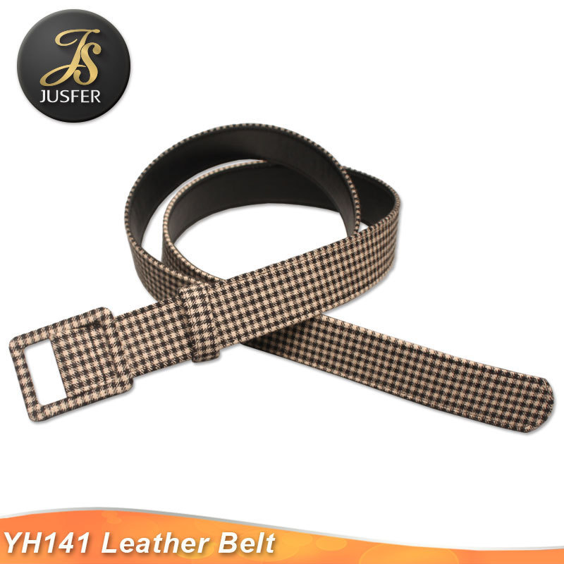 Women fabric waist belt fashion wide adjustable PU belts with fabric buckle