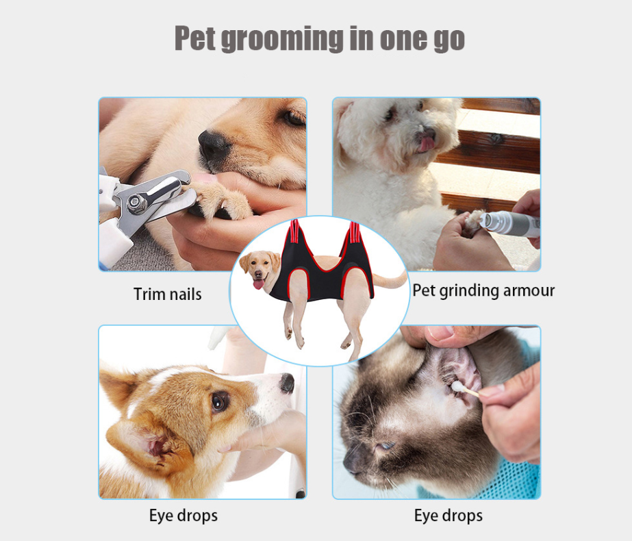 11pcs Pet Grooming Hammock for Cats, Dog Grooming Hammock Harness with Nail Clipper/Grooming Scissors