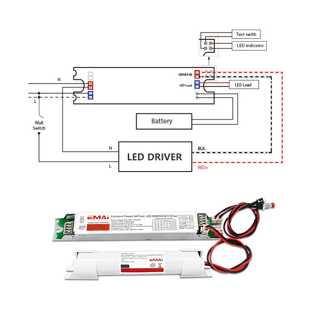 Factory sales LED Emergency Driver Power 5W Emergency Time 3h & External LiFePO4 Battery