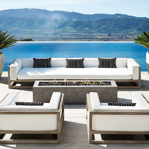 high end Customized outdoor sofa sectional Modern Teak Patio luxury garden sofas set waterproof Villa Hotel furniture