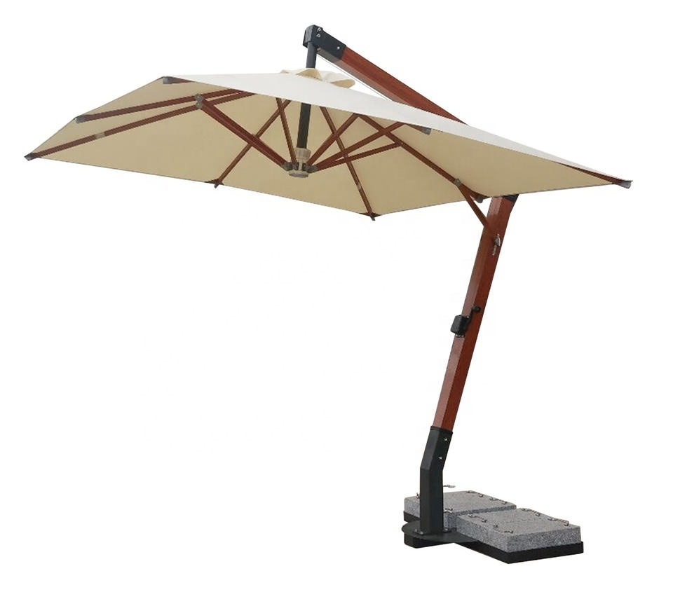 360 Degree Rotating System Roman Cafe Parasols Heavy Duty Double Umbrella Patio Cantilever Big Outdoor Umbrella for Garden