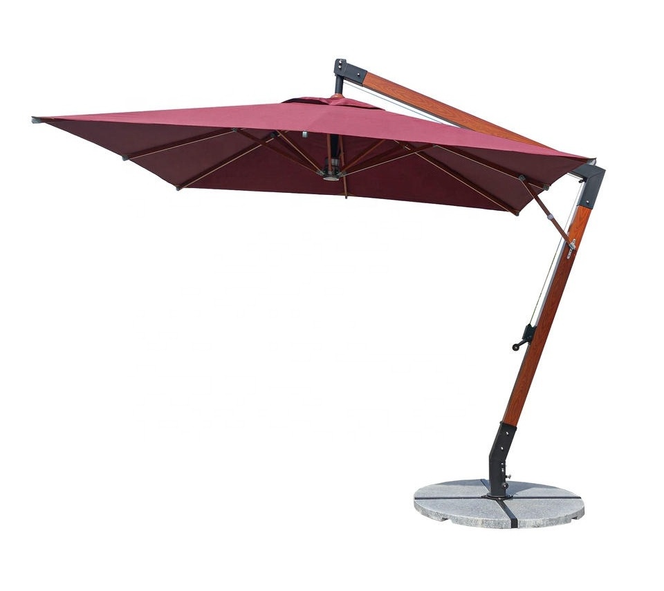 360 Degree Rotating System Roman Cafe Parasols Heavy Duty Double Umbrella Patio Cantilever Big Outdoor Umbrella for Garden