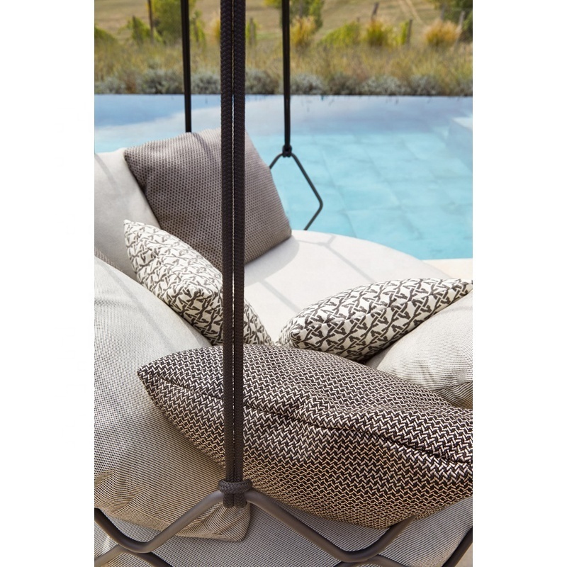 high end Outdoor metal chaise garden balcony rattan lounge hanging egg chair luxury patio swing chair