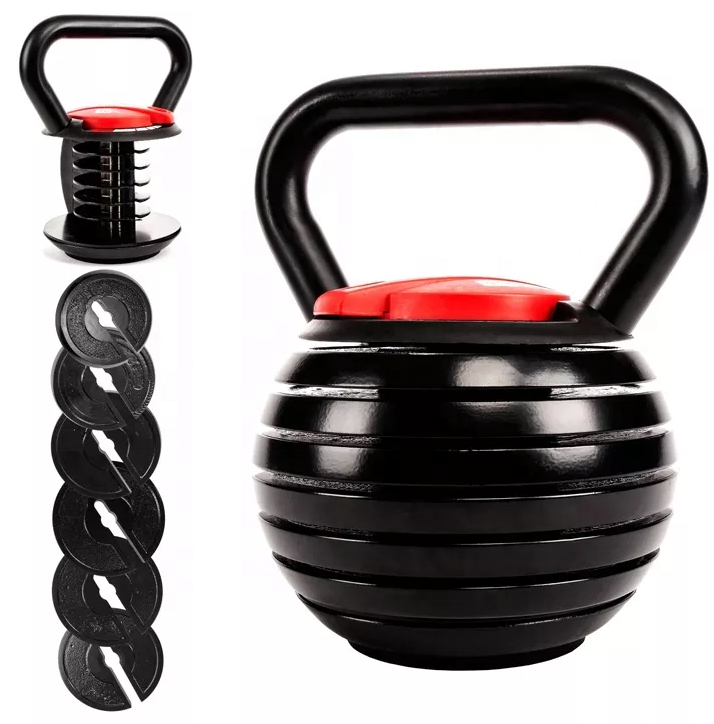 TODO 40LB Adjustable Kettlebell 18KG Custom Logo Free Weight Fitness Training Home Smart Set Cast Gym Equipment