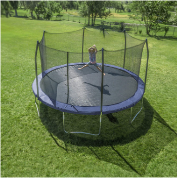 12ft Trampoline Unisex TODO 12ft Trampoline with Enclosure and Free Ladder 4 Pcs PP Mesh Fabric Outdoor Trampoline 10mm 3050*740