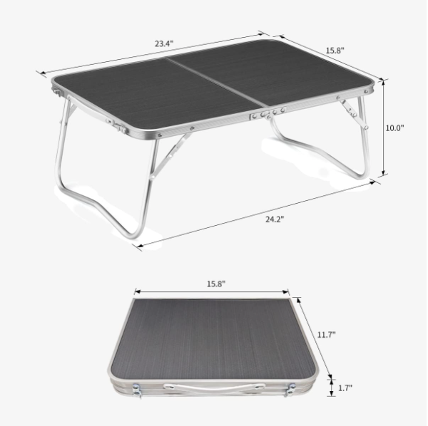 Mini Foldable Laptop Table Adjustable Lapdesk Breakfast Bed Serving Tray Portable Picnic Desk