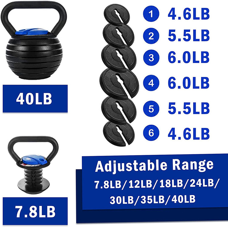 4kg 10kg 12kg 14kg 16kg 18kg Gym Weight Yoga Fitness Equipment Handle Weight Muscle Training Adjustable Cast Iron Kettlebell Set