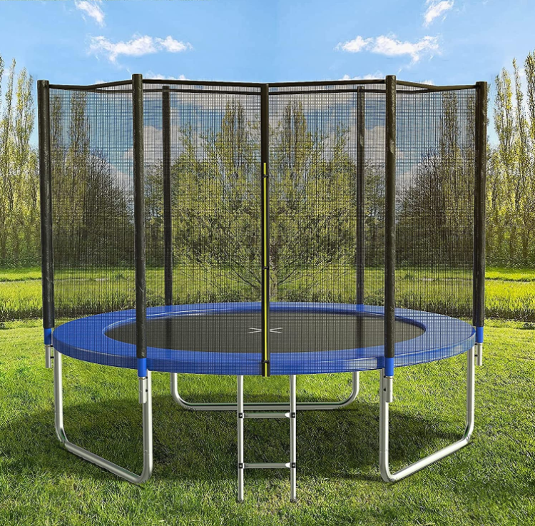 6FT 8FT 10FT 12FT 14FT 15FT 16F Outdoor Trampoline with Safety Enclosure Net and Heavy Duty Jumping Mat for Kids and