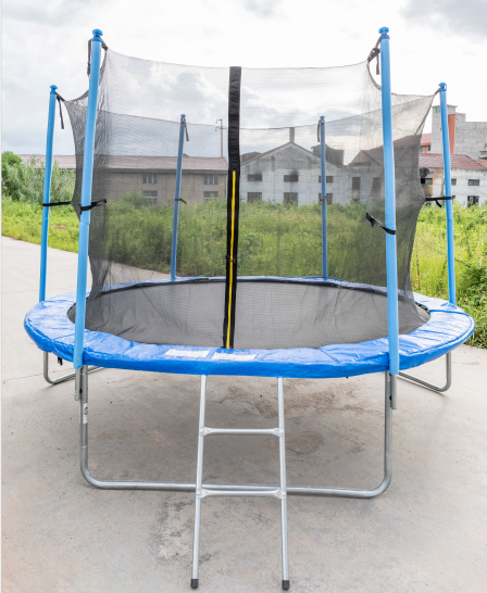 12ft Trampoline Unisex TODO 12ft Trampoline with Enclosure and Free Ladder 4 Pcs PP Mesh Fabric Outdoor Trampoline 10mm 3050*740