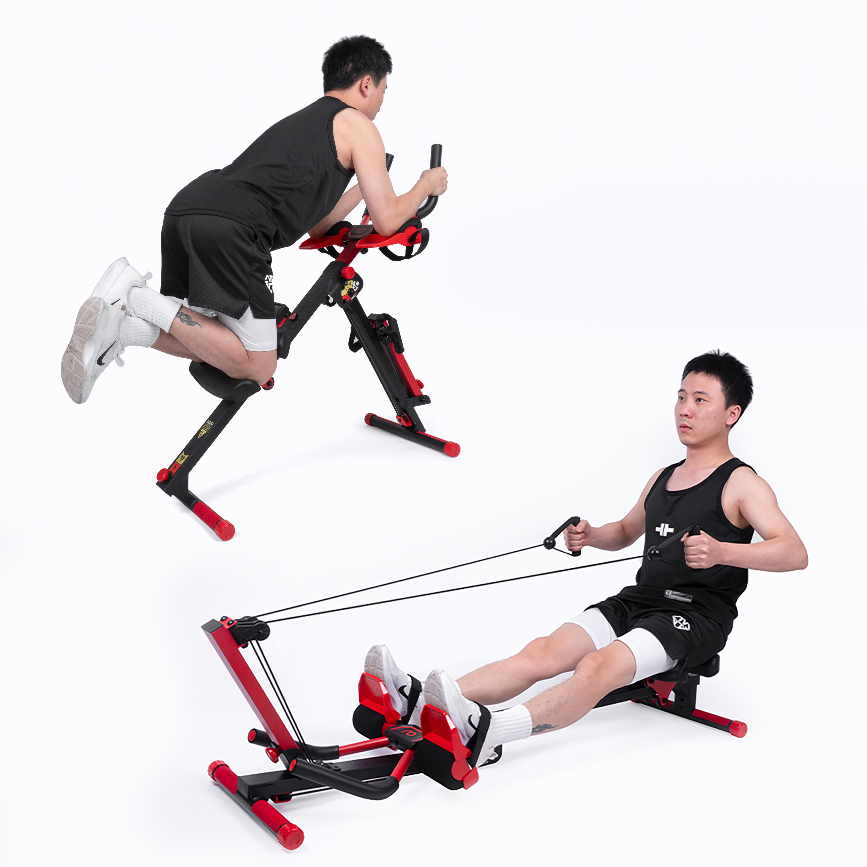 3 in 1 AB Wheel Rowing Machine Multifunctional Training Back Arm Core Sports and Entertainment Equipment for Home Gym Fitness