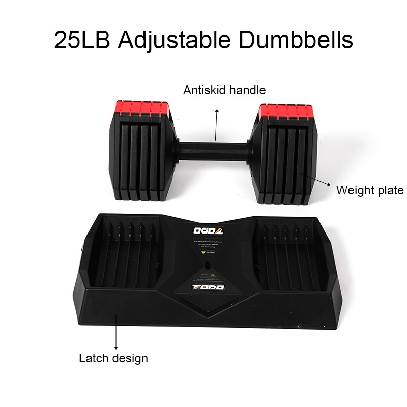 Non-slip Multifunctional Home Gym Fitness Triangle 25lb Adjustable Dumbbell Weight Lifting Free Weights Dumbbells Set Training