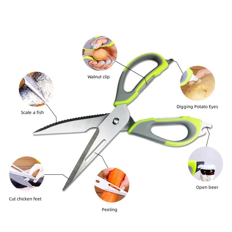 2023 Multifunctional Kitchen Scissors Heavy Duty Come Apart Stainless Steel Kitchen Shears with Magnetic Holder