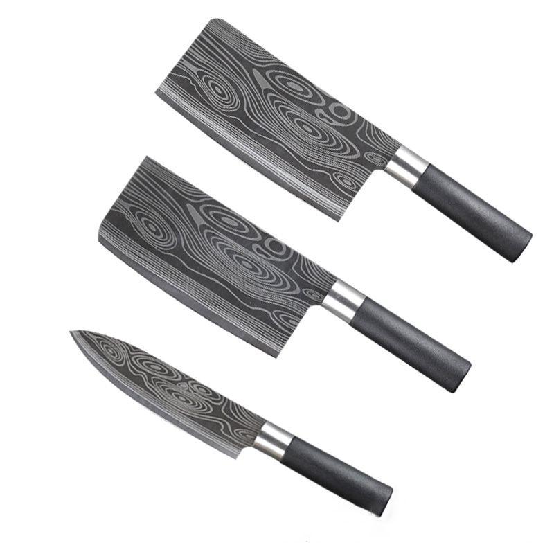 Wholesale Damascus Laser Pattern Knife Set Kitchen Chef Knife Set with PP Handle