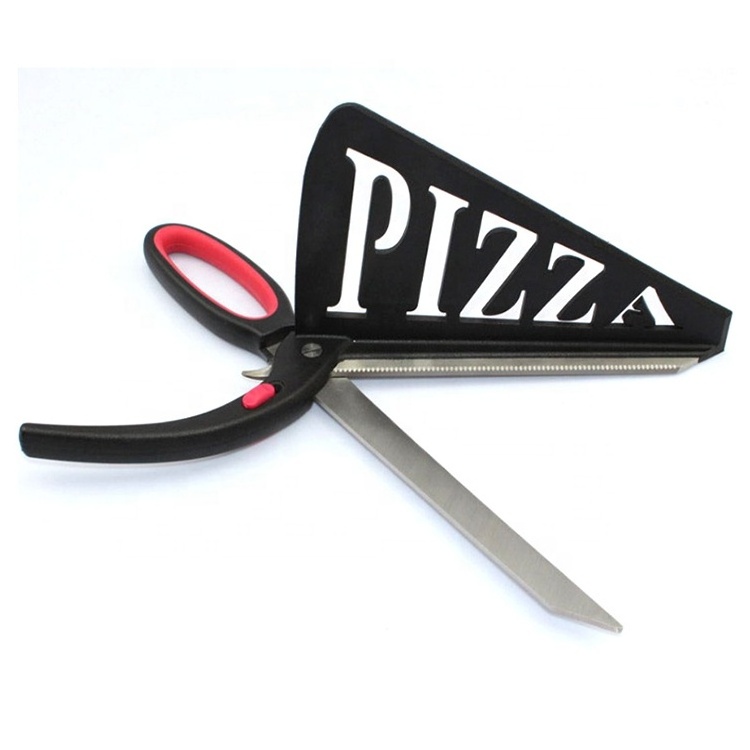 Wholesale 13 Inch Stainless Steel Pizza Scissors Easy Cutter with Spatula Scoop | Black Slicer