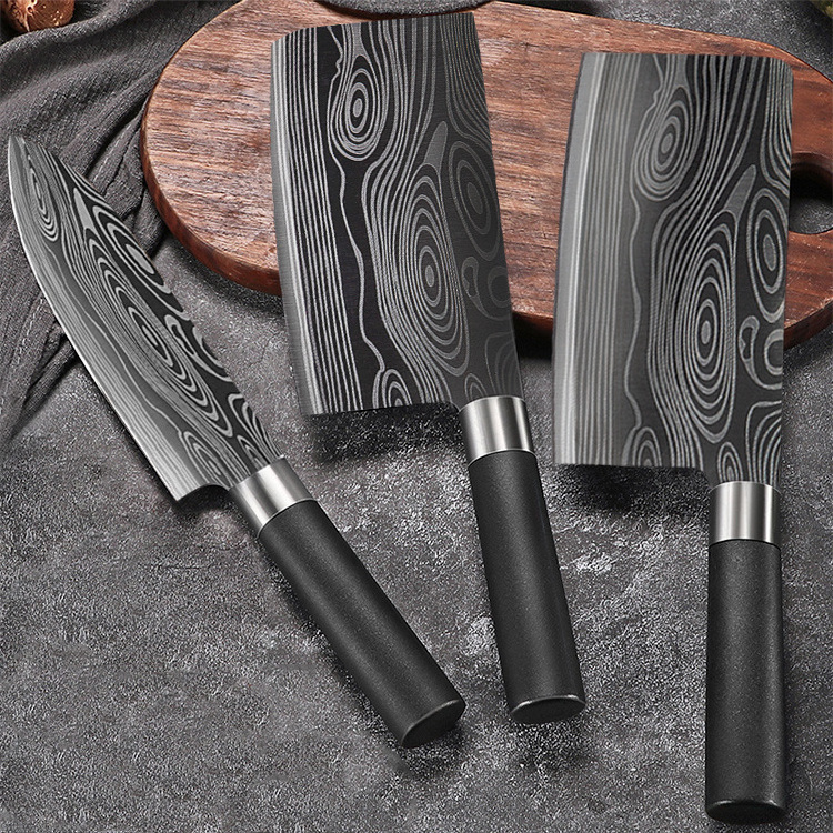 Wholesale Damascus Laser Pattern Knife Set Kitchen Chef Knife Set with PP Handle