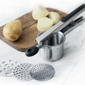 Potato Masher With 3 Interchangeable Fineness Discs Mashed Stainless Steel potato masher for Baby Food