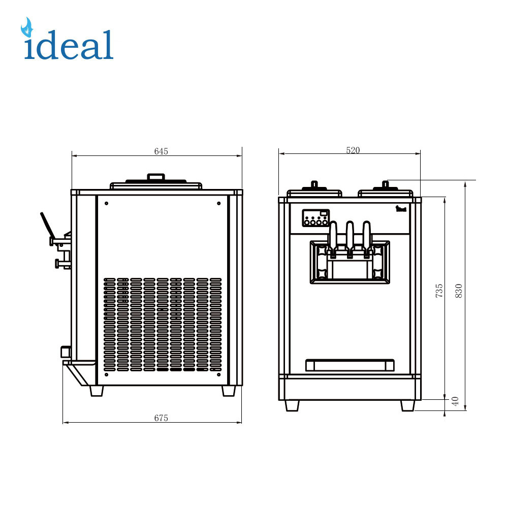 Commercial snack table Three Flavors soft serve ice cream machine for sale ice cream vending machine