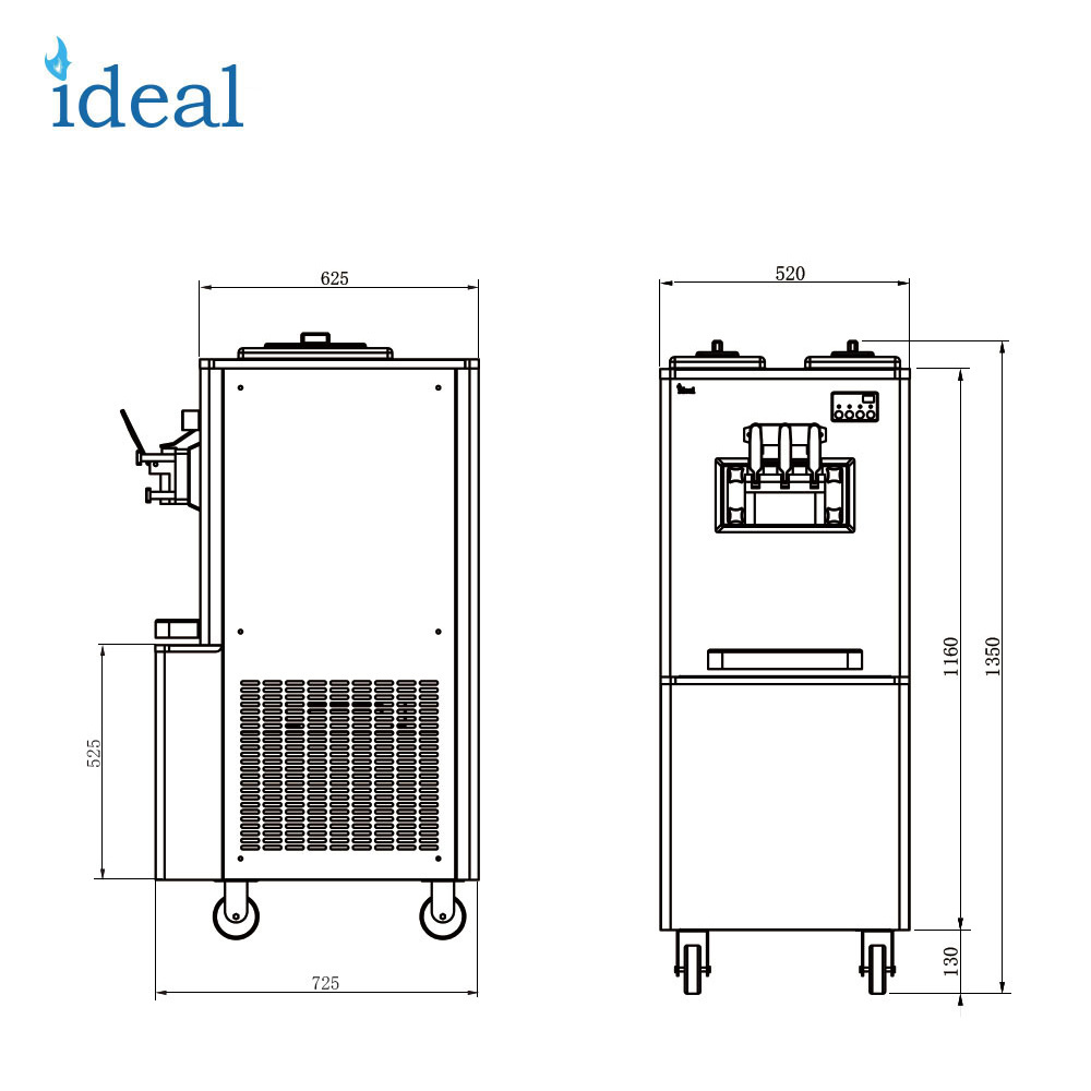 Easy to operate soft serve soft ice cream machine machinery ice cream vending machine for sale