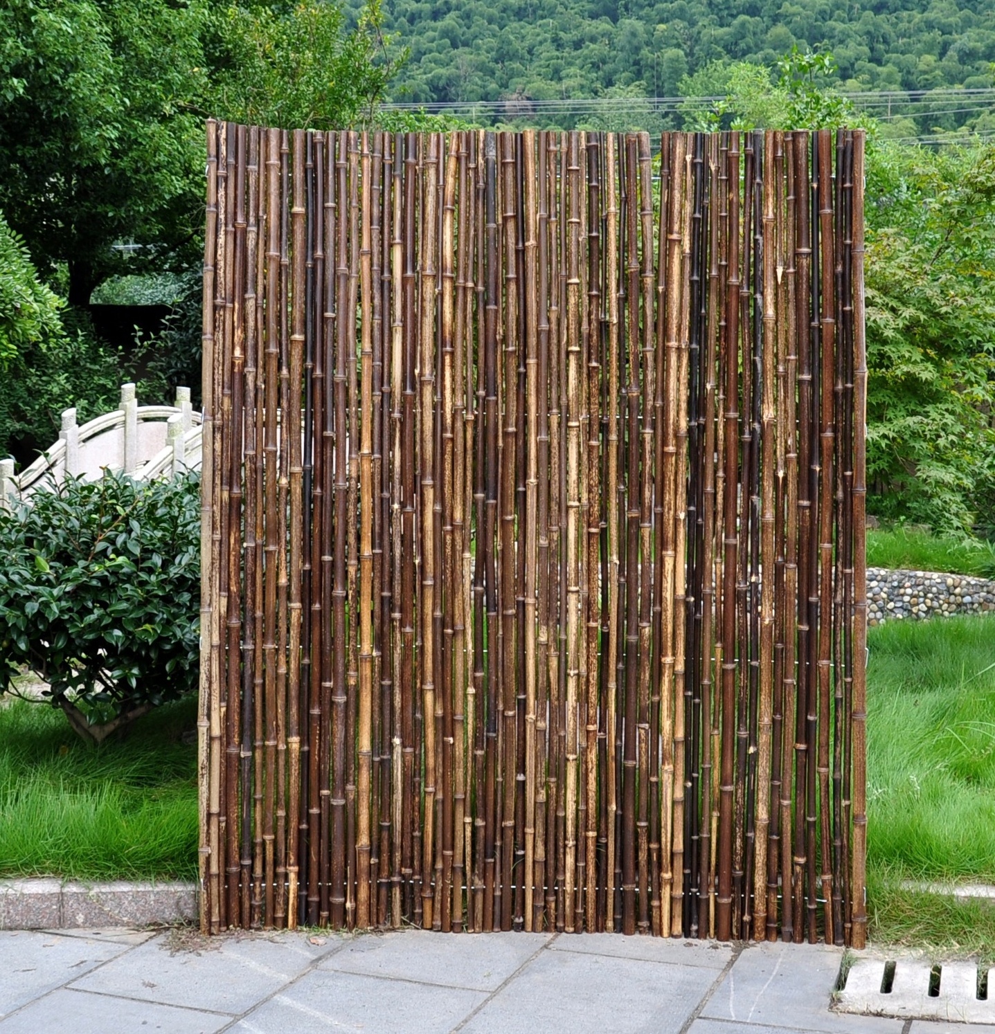 eco-friendly cheap natural black artificial bamboo fence bamboo panels garden bamboo panels privacy fence